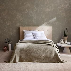 Toison d'or Biella Deken van lamswol, Chevron, 220 cm x 240 cm, grootte, nootmuskaat