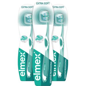 Elmex Sensitive Professional Zachte Tandenborstel Extra Soft - 3 Stuks - Voordeelverpakking
