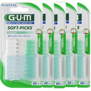 GUM Soft Picks Regular - 5 x 40 stuks - Ragers - Voordeelverpakking