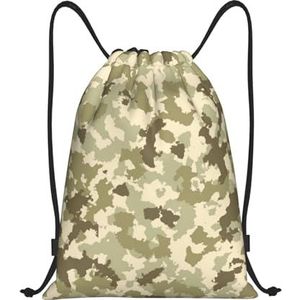 690 Camouflage Patroon Trekkoord Rugzak, String Bag Custom Rugzakken Eco Vriendschappelijke String Zwemmen Tas Voor Sport Kinderen Winkelen 42X36Cm