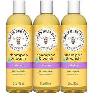 Burt's Bees Baby Lavender Shampoo & Wash Set, Tear Free Non Irritating Soap, Zachte Plant Based Formula, Pediatrician Tested, Calming - 12 oz (set van 3)