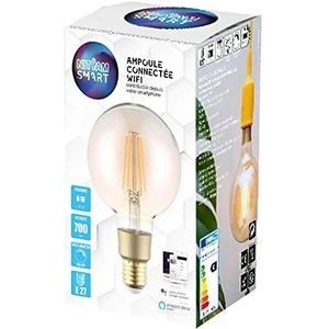 Aangesloten LED lamp Filament 6W G95 E27 socket geel