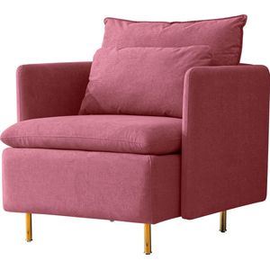 Merax Fauteuil - Gestoffeerde Stoel - Accent Stoelen - Roze