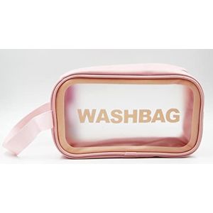 Aurore Beauté - Washbag toilettas - cosmetische tas reizen - cosmetische tas - cosmetische tas - transparant rechthoekig - waterdicht - lichtroze