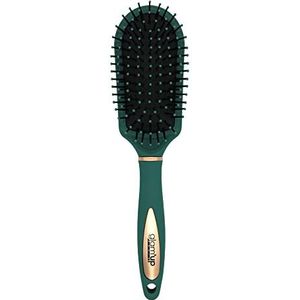 Glam'Up Paris Haarborstel, rond, groen, roze, goud, ontwarringsborstel met handgreep, middelgrote borstel met rond inzetstuk, 23 x 7 x 3,5 cm, groen-roségoud