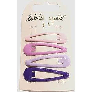 Lulu Castagnette - Klik op clack clip - 4 haarklemmen met druk - metalen haarspeldjes - 4 stuks - veelkleurig