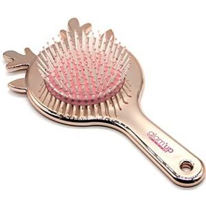 Glam'Up Paris haarborstel, gouden hert, ontwarringsborstel met handvat, klein formaat, hertenmotief, 19 x 10 x 3,5 cm, goudkleurig