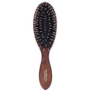 Plisson - Pneumatische haarborstel voor vrouwen en mannen, klein model - traditionele borstel, natuurlijk hout, puur wildzwijnharen, nylon noppen - gemaakt in Frankrijk