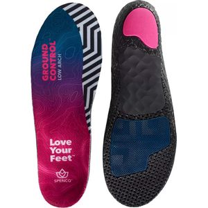 Spenco Ground Control lage binnenzool, Zwart/Roze, 40-42