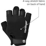 Harbinger Unisex's L Black Pro, lichtgewicht en flexibele handschoenen met verbeterde ademend vermogen voor matige hefondersteuning, medium