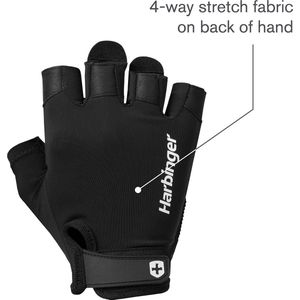 Harbinger L Black Pro uniseks handschoenen, licht en flexibel met verbeterd ademend vermogen voor gematigde ondersteuning, meisjes