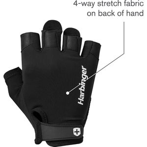 Harbinger Unisex's L Black Pro, lichtgewicht en flexibele handschoenen met verbeterde ademend vermogen voor matige hefondersteuning, medium