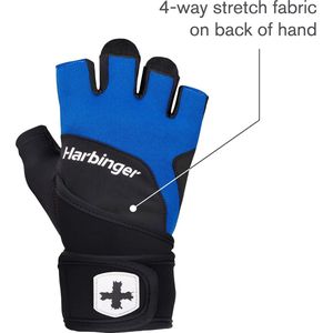 Harbinger Training Grip - Fitness Wrist Wraps Heren & Dames - Deadlifting - M - Unisex - Blauw - Gym & Crossfit Training - Krachttraining