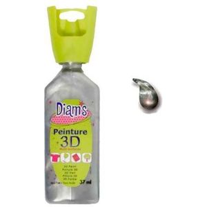 DIAM'S 3D-verf, voor alle ondergronden, parelmoerzilver, 37 ml