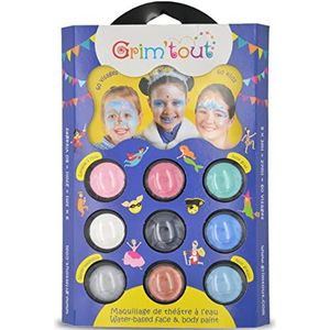 GRIM'TOUT Waterbased Make-up Palet - Cadeau voor Kinderen - Frozen Thema Kit - Maat S - Zachte Formule voor de Huid, Zonder Parabenen - Gemakkelijk aan te Brengen en