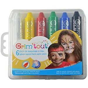 GRIM'TOUT - 6 make-up sticks op waterbasis voor kinderen