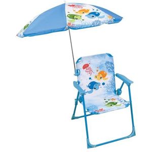 Tuinmeubelen - FUN HOUSE - Ma Petite Carapace Tortue stoel H.53 x L.38,5 x D.37,5 cm met parasol van 65 cm - Voor kinderen!