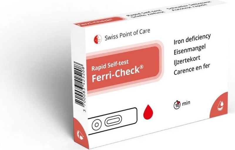 Ferri-Check - Zelftest - IJzertekort - Resultaat binnen 10 minuten - Eenvoudig Thuis te Gebruiken