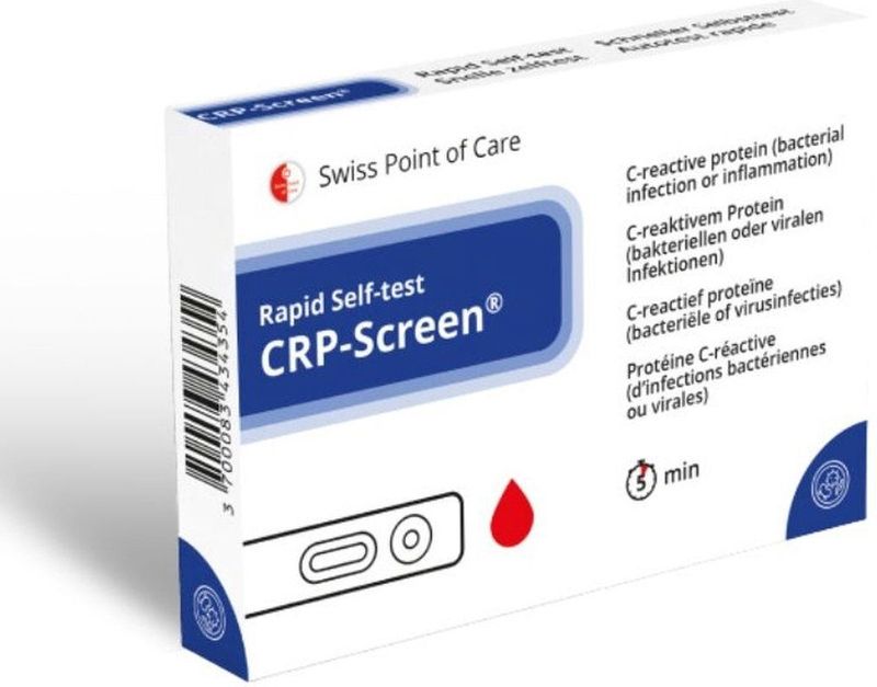 CRP-Screen (ontstekingen) zelftest | meet het C-reactief proteïne niveau in bloed | eenvoudig en betrouwbaar