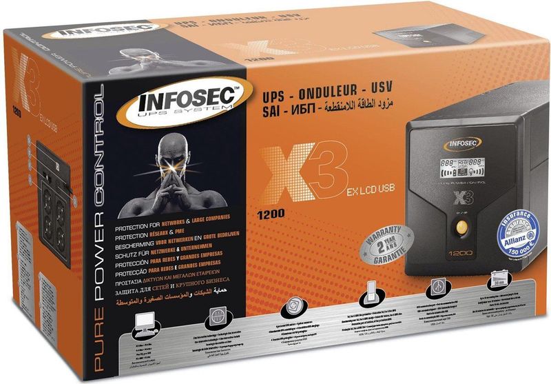 Infosec - X3 EX - UPS - 1200 VA - LCD-USB