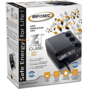 INFOSEC ZENERGY CUBE 400 EX 400VA UPS OFFLINE 3x OUTLET