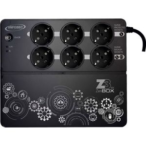 ZenBox EX 500 VA Z3 omvormer, 3 geredde stopcontacten, 3 beschermde stopcontacten
