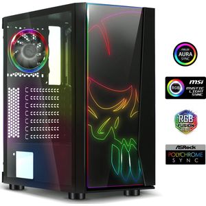 Spirit of Gamer Pc Behuizing – Pc – Gaming – Volledig Aanpasbaar – 60 Verschillende Achtergrondverlichtingsmodi– Zwart