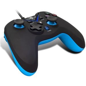 Spirit of Gamer Game Controller – Games – Bedraad - Rapidfire en Turboknop – Geschikt voor PS3 en Pc – Zwart/Blauw