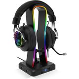 Spirit Of Gamer - Sentinel - RGB Gaming Headset Houder - Multifunctionele Gaming Headset met 11 Lichteffecten - Compatibel met PC/PS4/Console - 4 USB-poorten - USB-C kabel en kabelgeleiding inbegrepen