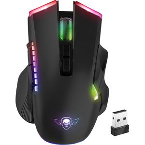 Spirit of Gamer Gaming Muis – Muis – Muis Draadloos – 8 Knoppen – RGB – 4800 DPI – Zwart