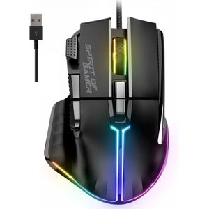 Spirit of Gamer Muis – Gaming Muis – Game Muis – 12.800 DPI – RGB – Duimsteun