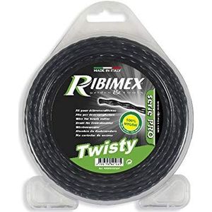 Ribimex PRDFH070X24T professionele draad, vierkant, gedraaid, 2,4 mm x 70 m, zwart