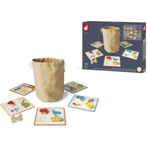 Janod - Memory Touch Recognition Game - Educational Family Game - For children from the Age of 3, J05318