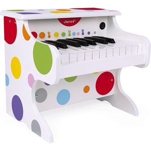 CAHAYA Houten keyboard voor kinderen, 37 toetsen, digitale piano voor peuters, muziekspeelgoed met aanraakbediening, leerinstrument van hout, cadeau vanaf 3 jaar