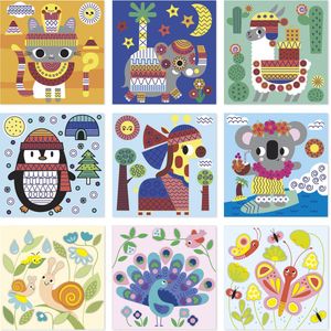 Janod - My Arts & Crafts - 4 jaar - creatieve multiactiviteitenset - 9 illustraties - creatieve set voor kinderen - leren fijne motoriek en concentratie - J07747