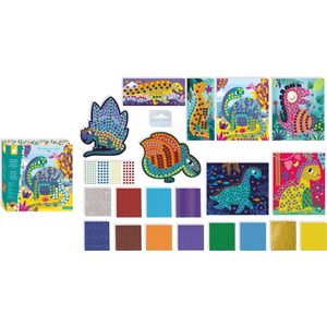 Janod - From 4 years old - Creative Kit - Dinosaur Mosaics - Calm Workshops - Creative Leisure - Dexterity and Concentration - J07903