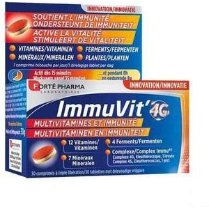 Immuvit - 4G - Multivitaminen - 3-Lagige Tablet - Versterkt met Vitamine D en Zink
