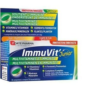 Forté Pharma - ImmuVit Junior - Kauwtabletten - Multivruchtensmaak - 30 Stuks