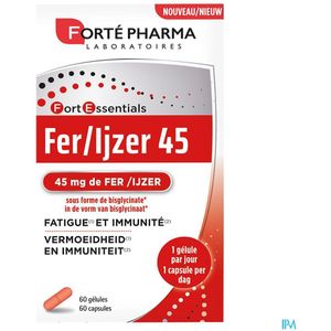 Ijzer 45 - Minerale Supplement - 45 mg - Vitaminen B6 en B9