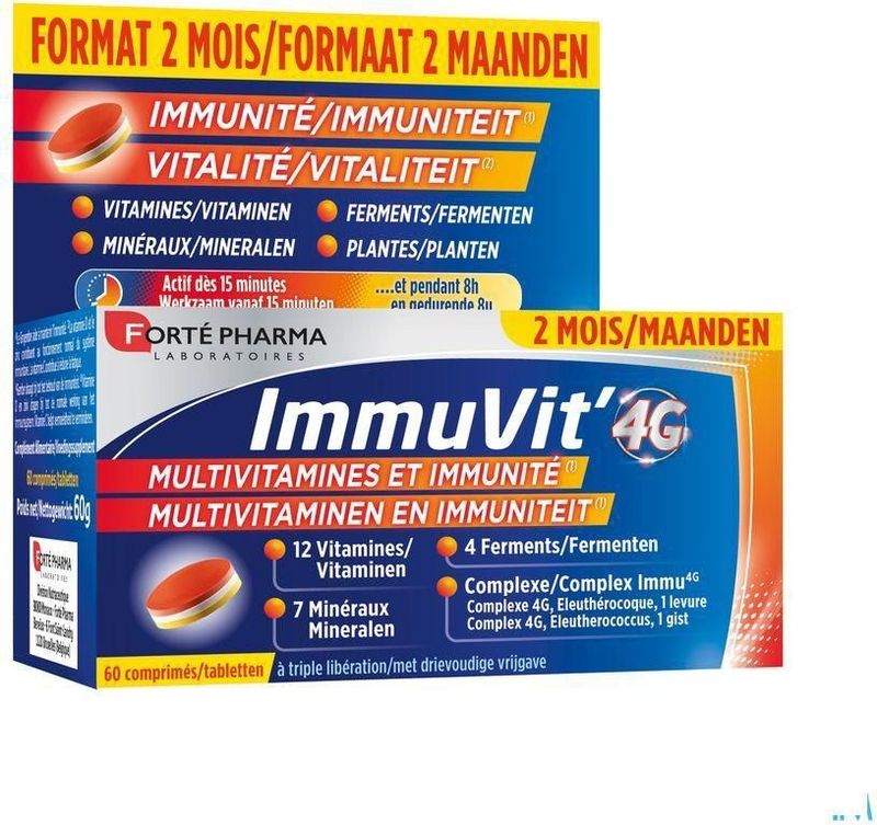 Immuvit - 4G - Tabletten - 30 Stuks - Vitaminen en Mineralen