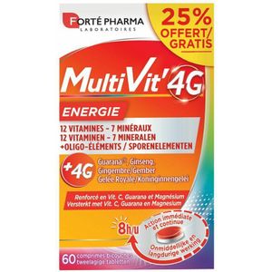 MultiVit'4G - Energie - Multivitaminen - 12 Vitamines - Mineralen