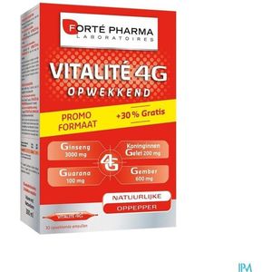 Vitalité 4G - Ampullen - 30 Stuks - Natuurlijke Energie Booster