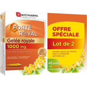 Forté Pharma Forté Royal Royal Jelly 1000 mg Verpakking van 2 x 20 Flacons