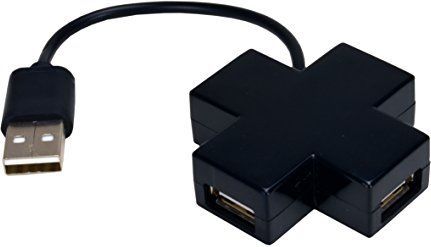 MCL - USB2-MX104/N - USB Hub - Zwart - 4-poorts, 12 cm kabel, Zelfgevoed