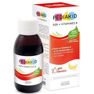 PEDIAKID - Natuurlijk voedingssupplement Pediakid ijzer + B-vitamines â€“ exclusieve formule met agave siroop â€“ optimaliseert de ijzertoevoer â€“ draagt bij aan de vermindering van vermoeidheid, bananensmaak, fles 125 ml