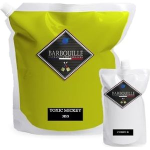 BARBOUILLE 2-componenten epoxykleur/hars mat, voor tegels, laminaat, pvc, 3 kg, Toxic Mickey Green