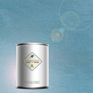 Pandor 1 liter metallic parelmoer effect verf - metallic blauw - damast vrije spatel