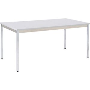 eurokraft basic Universele tafel, rechthoekig, b x h = 1200 x 740 mm, diepte 600 mm, blad lichtgrijs, frame verchroomd