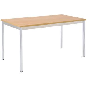 eurokraft basic Universele tafel, rechthoekig, h x b x d = 740 x 1600 x 800 mm, blad beukenhoutdecor, frame verchroomd