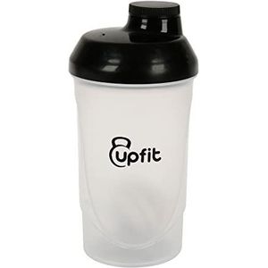 upfit - Shaker - 600 ml - Vergemakkelijkt het gelijkmatig mengen van eiwitpoeder - Gemakkelijk schoon te maken - Afspoelen voor het eerste gebruik - Transparant - Licht en praktisch - Met blender